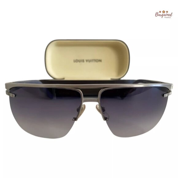 Authentic LOUIS VUITTON Black Silver Metal Frame Possession Sunglasses - Z0267U - Picture 1 of 15